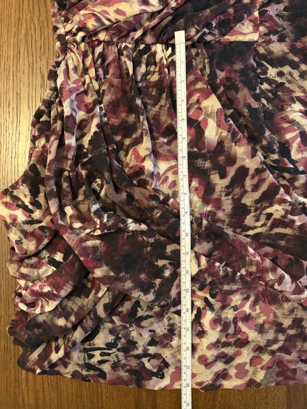 Guess Plum Multi Ruched Cap-Sleeve Mini Dress - Picture 5 of 5